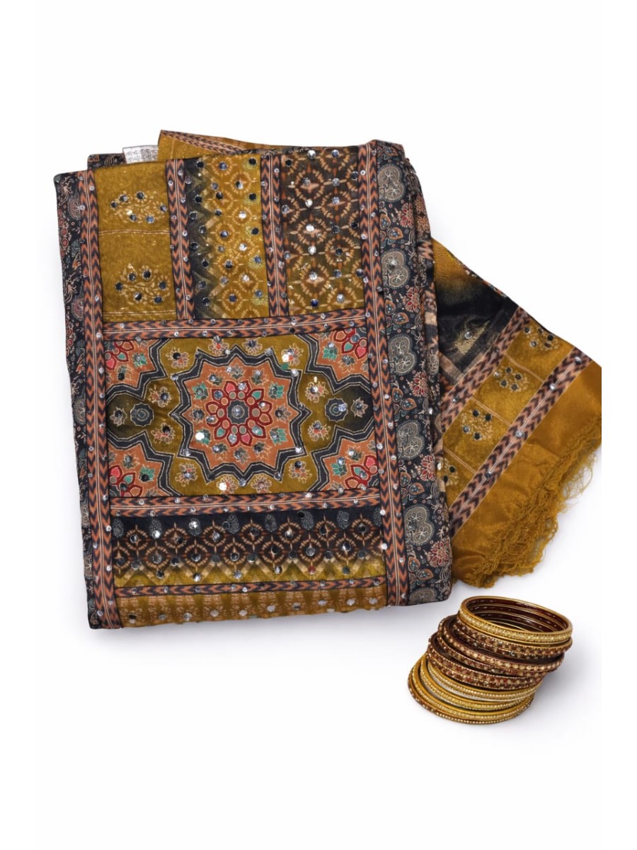 Chiffon Organza Churidhar Material