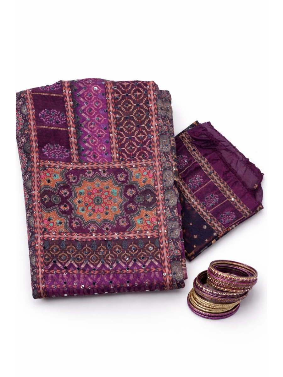 Chiffon Organza Churidhar Material