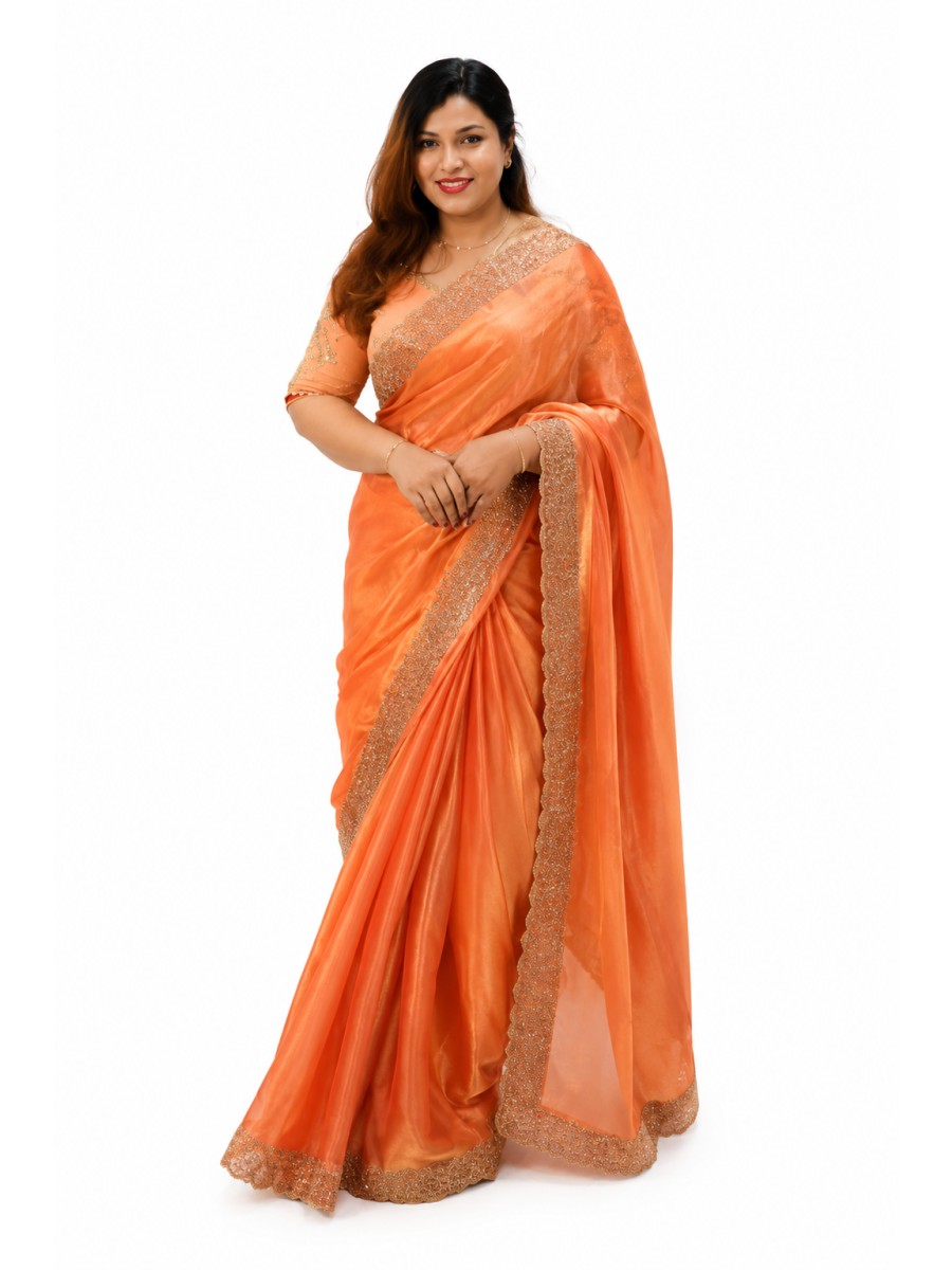 Shimmer organza saree 